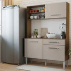 Armário de Cozinha Compacta 120cm Rustic/Crema