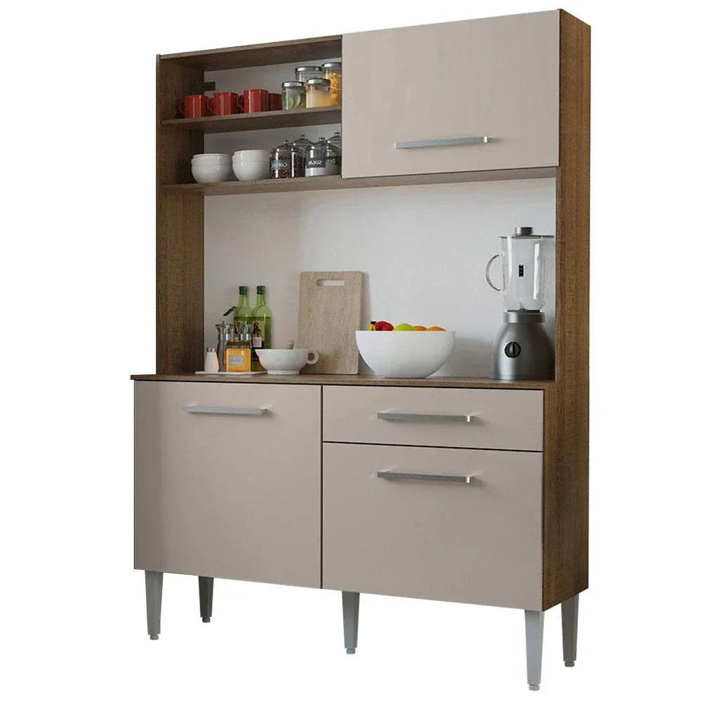 Armário de Cozinha Compacta 120cm Rustic/Crema